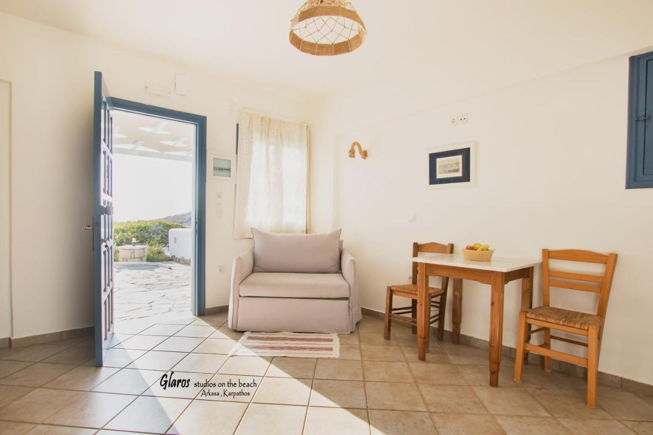 Apartmán Glaros Luxury Studio On The Beach Arkasa Exteriér fotografie