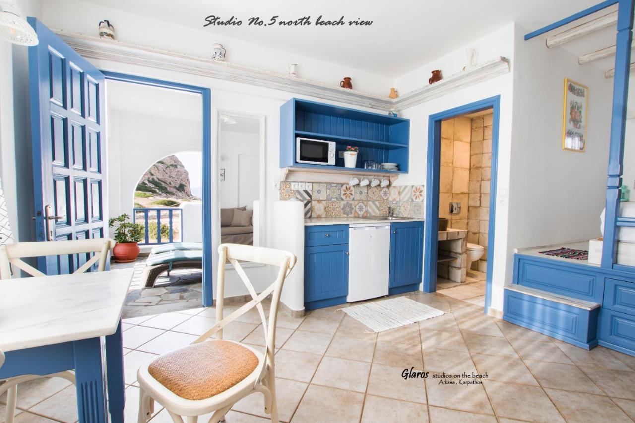 Apartmán Glaros Luxury Studio On The Beach Arkasa Exteriér fotografie